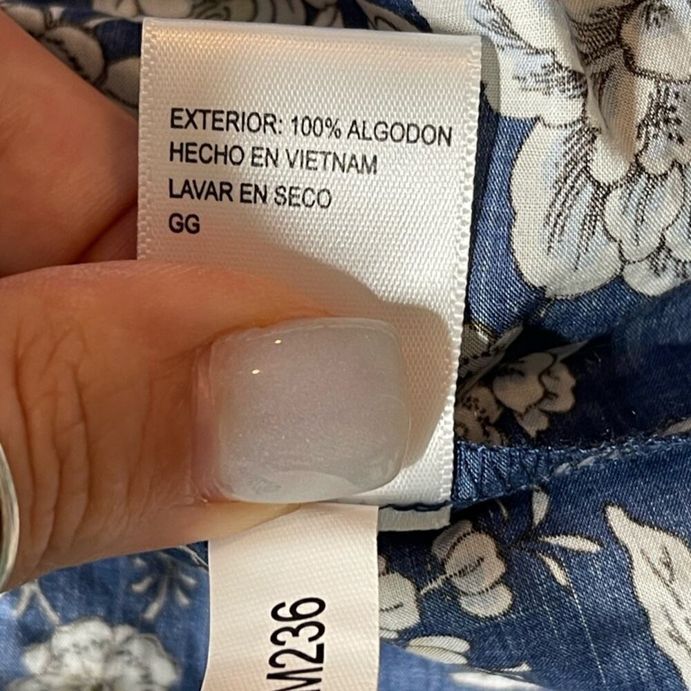 Antonio Melani Floral Cottage Core Midi Ruffle Tier Skirt Blue White size 12 - Picture 8 of 12